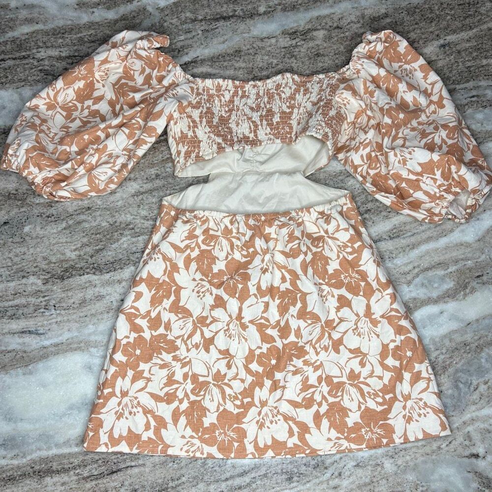 Lovers + Friends x Revolve Kacey Mini Dress Caramel Brown Floral, Women’s Small - Picture 12 of 15